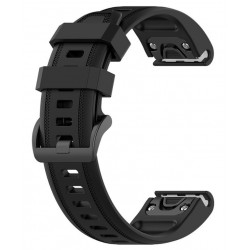 Ανταλλακτικό λουράκι QuickFit New Textured Silicone Garmin Fenix 5s/Fenix 5S Plus/Fenix 6S/Fenix 6S Pro/Fenix 7S / Fenix 8 (43mm) Dots Black Buckle Black (20mm)