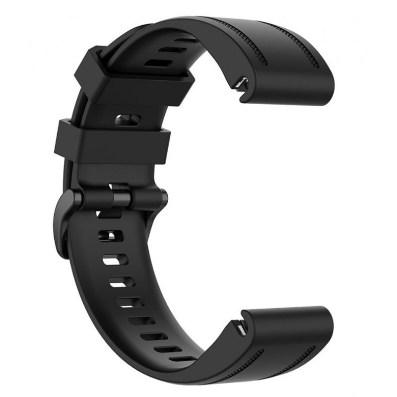 Ανταλλακτικό λουράκι QuickFit New Textured Silicone Garmin Fenix 5s/Fenix 5S Plus/Fenix 6S/Fenix 6S Pro/Fenix 7S / Fenix 8 (43mm) Dots Black Buckle Black (20mm)
