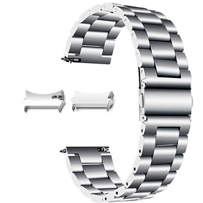 Ανταλλακτικό λουράκι QuickFit Stainless Steel Silver για Samsung Galaxy Watch 7 / 6 / 6 Classic / 5 / 5 Pro/ 4 / 4 Classic