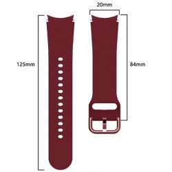 Ανταλλακτικό λουράκι QuickFit Smoothband Color Braided Button Deep Wine Red για Samsung Galaxy Watch 7 / 6 / 6 Classic / 5 / 5 Pro/ 4 / 4 Classic