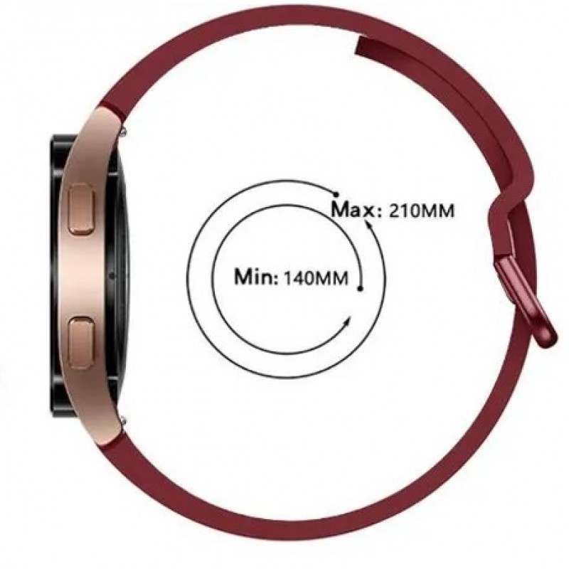 Ανταλλακτικό λουράκι QuickFit Smoothband Color Braided Button Deep Wine Red για Samsung Galaxy Watch 7 / 6 / 6 Classic / 5 / 5 Pro/ 4 / 4 Classic