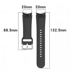 Ανταλλακτικό λουράκι QuickFit Smoothband Silver Braided Button Black για Samsung Galaxy Watch 7 / 6 / 6 Classic / 5 / 5 Pro/ 4 / 4 Classic