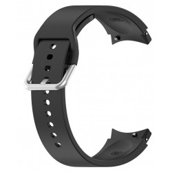 Ανταλλακτικό λουράκι QuickFit Smoothband Silver Braided Button Black για Samsung Galaxy Watch 7 / 6 / 6 Classic / 5 / 5 Pro/ 4 / 4 Classic