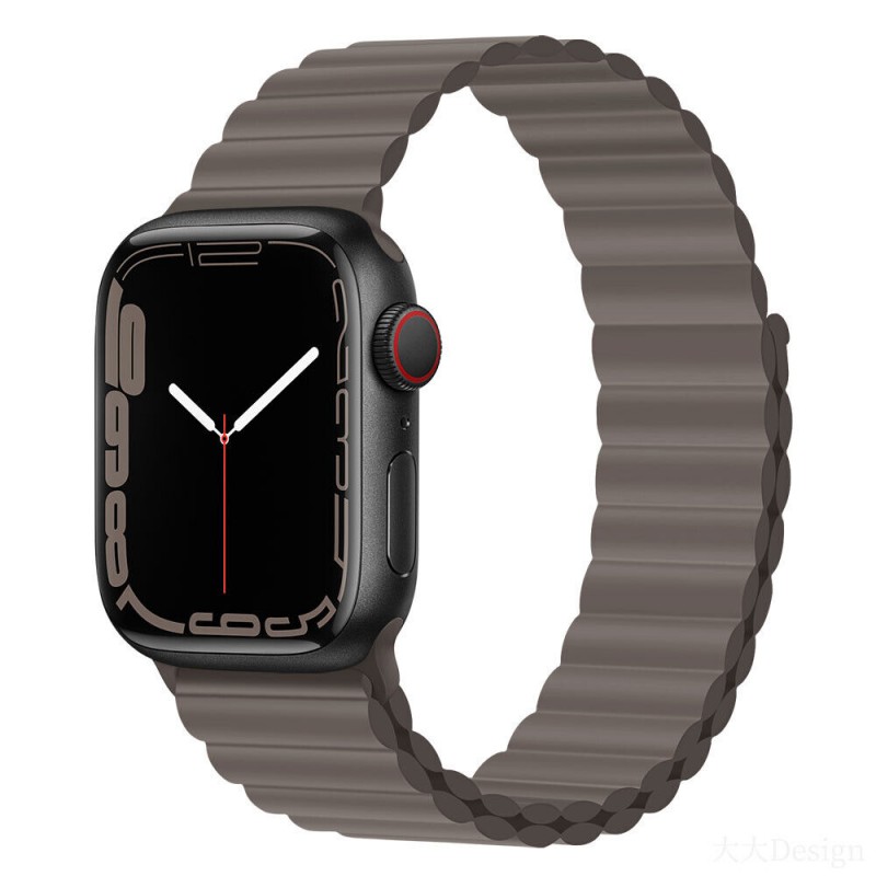 Ανταλλακτικό λουράκι SIlicone Magnetic Loop QuickFit Apple Watch 1/2/3/4/5/6/SE/7/8 (42/44/45/49mm) Coastal Grey