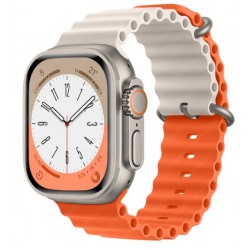 Ανταλλακτικό Λουράκι QuickFit  Ocean Band Apple Watch 5/6/SE/7/8/Ultra (42/44/45/49mm) Waterproof  Silicone  Orange/Starlight