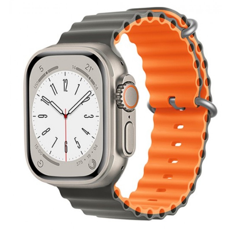 Ανταλλακτικό Λουράκι QuickFit  Ocean Band Apple Watch 5/6/SE/7/8/Ultra (42/44/45/49mm) Waterproof  Silicone Cary/Orange