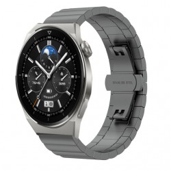 Ανταλλακτικό λουράκι QuickFit για Samsung Galaxy Watch5 (40mm & 42mm)/Watch4 (40mm & 44mm)/ Watch4 Classic (42mm & 46mm)/ Watch3(41mm)/Active 2(40/44mm)/Amazfit GTS 3 (43mm)/GTR(42mm) Stainless Butterfly Buckle Dark Grey (20mm)
