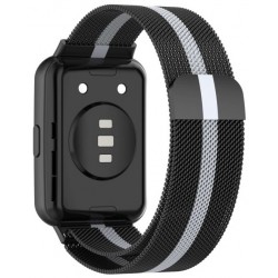 Ανταλλακτικό λουράκι QuickFit Huawei Watch Fit 2 Milanese Band Black/Grey