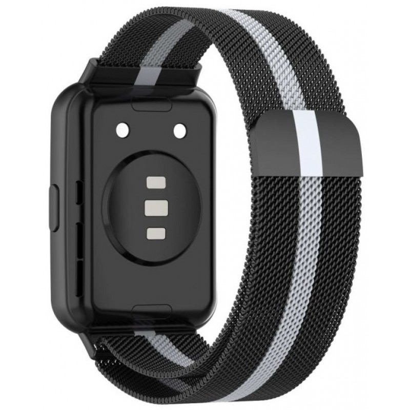 Ανταλλακτικό λουράκι QuickFit Huawei Watch Fit 2 Milanese Band Black/Grey