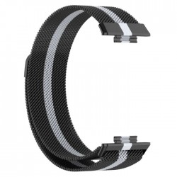 Ανταλλακτικό λουράκι QuickFit Huawei Watch Fit 2 Milanese Band Black/Grey