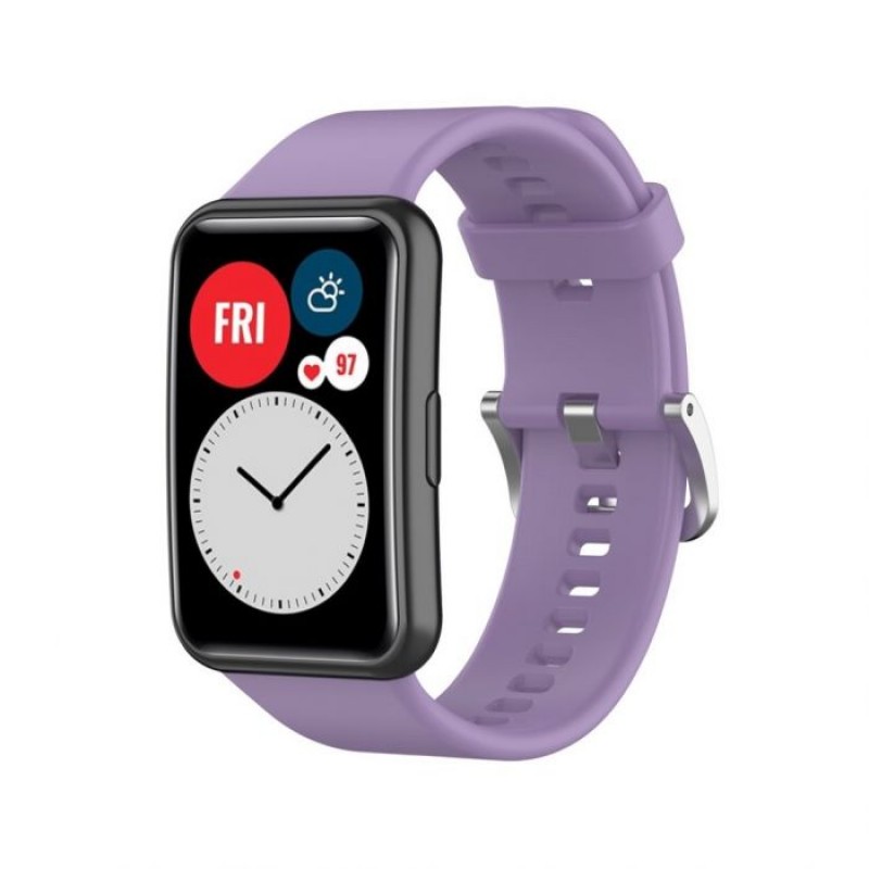 Ανταλλακτικό λουράκι QuickFit Huawei Watch Fit/Fit New Smoothband Light Purple with Silver Buckle