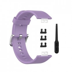 Ανταλλακτικό λουράκι QuickFit Huawei Watch Fit/Fit New Smoothband Light Purple with Silver Buckle