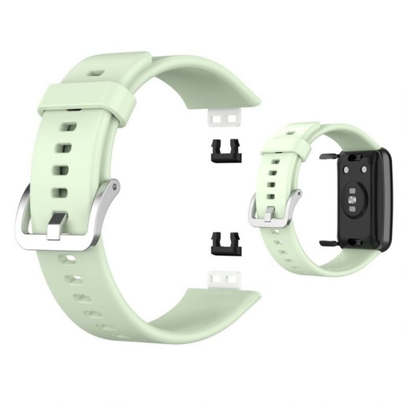 Ανταλλακτικό λουράκι QuickFit Huawei Watch Fit/Fit New Smoothband Light Green with Silver Buckle Ανταλλακτικό λουράκι QuickFit Huawei Watch Fit/Fit New Smoothband Light Green with Silver Buckle
