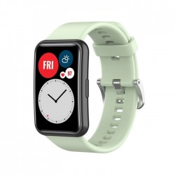 Ανταλλακτικό λουράκι QuickFit Huawei Watch Fit/Fit New Smoothband Light Green with Silver Buckle Ανταλλακτικό λουράκι QuickFit Huawei Watch Fit/Fit New Smoothband Light Green with Silver Buckle