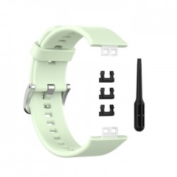 Ανταλλακτικό λουράκι QuickFit Huawei Watch Fit/Fit New Smoothband Light Green with Silver Buckle Ανταλλακτικό λουράκι QuickFit Huawei Watch Fit/Fit New Smoothband Light Green with Silver Buckle
