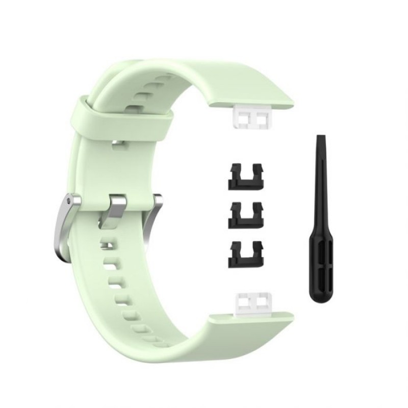 Ανταλλακτικό λουράκι QuickFit Huawei Watch Fit/Fit New Smoothband Light Green with Silver Buckle Ανταλλακτικό λουράκι QuickFit Huawei Watch Fit/Fit New Smoothband Light Green with Silver Buckle
