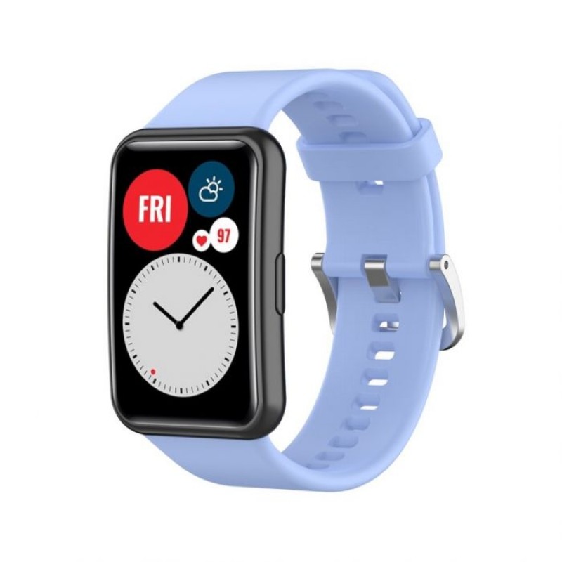 Ανταλλακτικό λουράκι QuickFit Huawei Watch Fit/Fit New Smoothband Light Blue with Silver Buckle