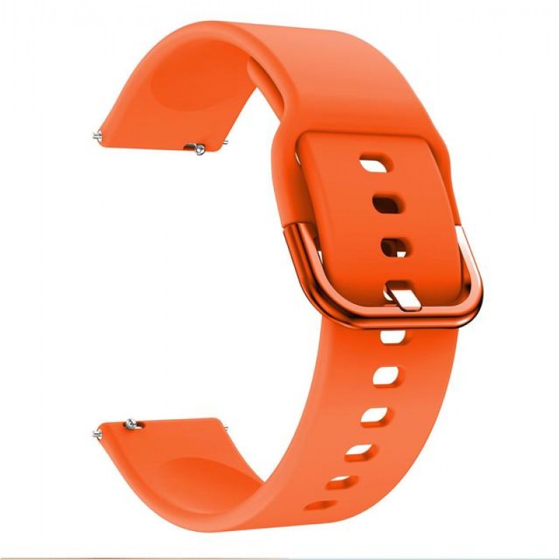 Ανταλλακτικό λουράκι QuickFit Smoothband With Colorful Buckle για Samsung Galaxy Watch5 (40mm & 42mm)/Watch4 (40mm & 44mm)/ Watch4 Classic (42mm & 46mm)/ Watch3(41mm)/Active 2(40/44mm)/Amazfit GTS 3 (43mm)/GTR(42mm) (20mm) Orange