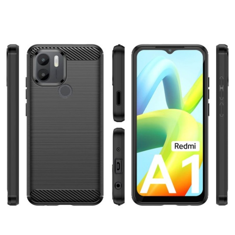 Θήκη TPU Carbon Fiber Brushed Xiaomi Redmi A1+ Black