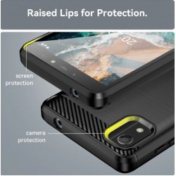 Θήκη TPU Carbon Fiber Brushed Nokia C2 2nd Edition Black