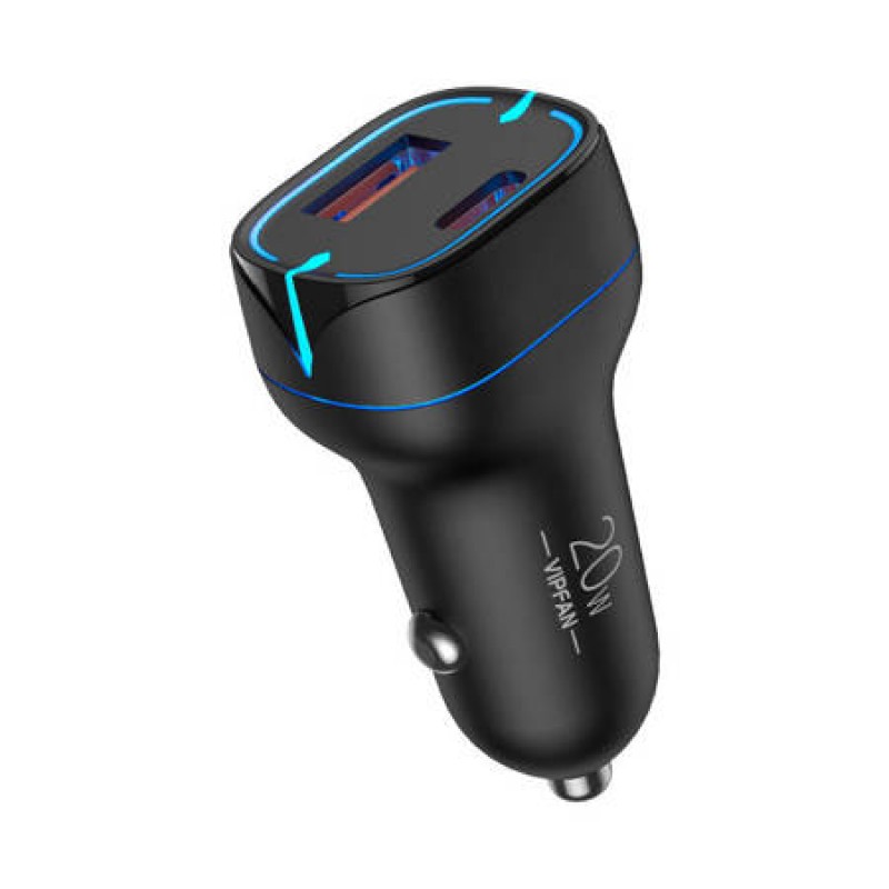 Φορτιστής Αυτοκινήτου Vipfan C11 Usb-A & Usb-C 20W Fast Charger (C11) Black