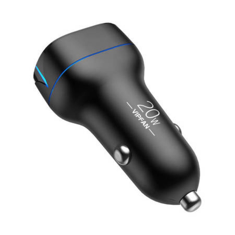 Φορτιστής Αυτοκινήτου Vipfan C11 Usb-A & Usb-C 20W Fast Charger (C11) Black
