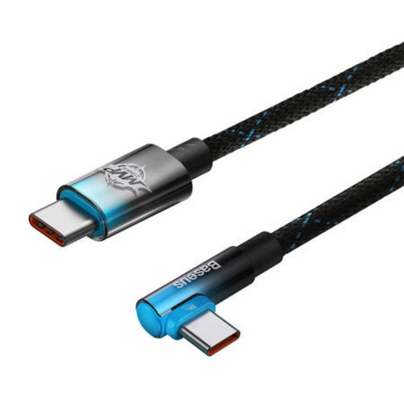 Καλώδιο Data Baseus MVP Elbow Angle Braided Type-C to Type-C 100W 1m (CAVP000621) Black/Blue