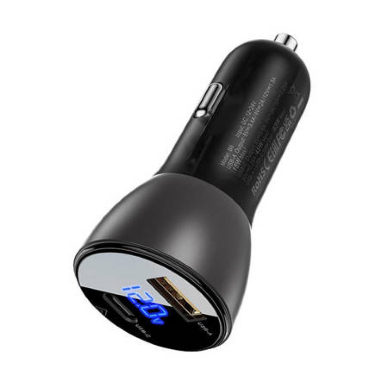 Φορτιστής Αυτοκινήτου Acefast Usb-C & Usb 63W Fast Charge (B6) Black