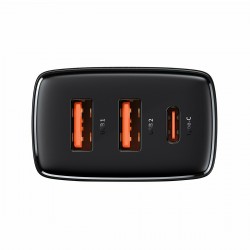 Φορτιστής Ταξιδιού Baseus Quick Charger 2xUSB USB-C 30W Black (CCXJ-E01)