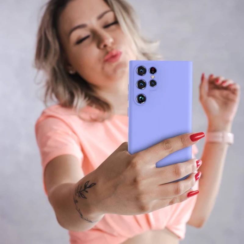 Θήκη Silicone Case Samsung Galaxy S23 Ultra 5G S918 Light Purple