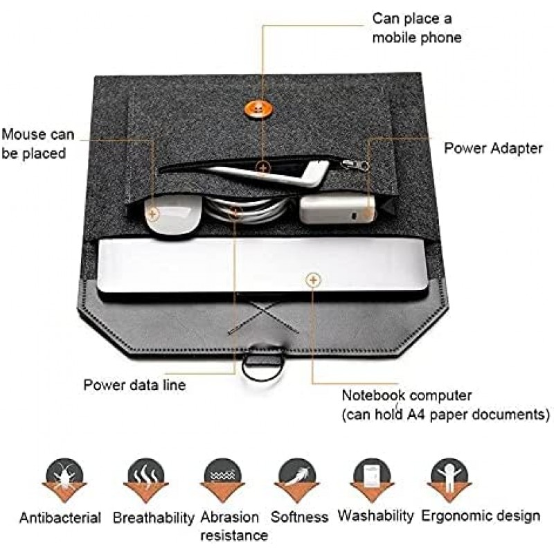 Θήκη Universal for Laptop/Tablet Protective 13" FeltiBag  Deep Grey