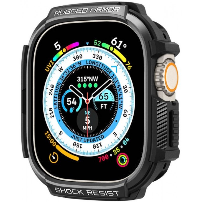 Θήκη Spigen Rugged Armor Apple Watch Ultra (49mm) Matte Black (ACS05456)