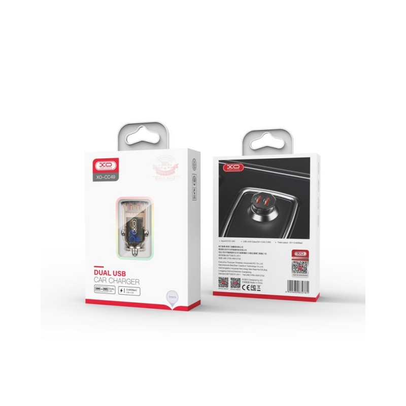 Φορτιστής Αυτοκινήτου XO CC49 Car Charger 2x USB 2,4A Brown