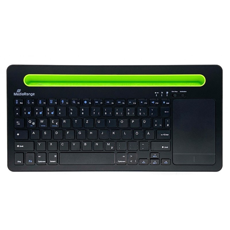 Ασύρματο Πληκτρολόγιο MediaRange Bluetooth Keyboard with 78 keys, touchpad & Tablet slot Black (MROS131-GR)