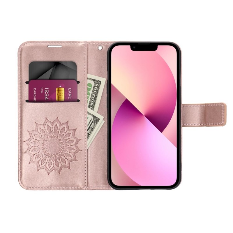 Θήκη Book Mezzo Samsung Galaxy A56 SM-A566 / A36 SM-A366 5G Mandala Rose Gold Θήκη Book Mezzo Samsung Galaxy A56 SM-A566 / A36 SM-A366 5G Mandala Rose Gold