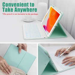 Θήκη Πληκτρολογίου/ Υποδοχή Γραφίδας & Keyboard QWERTY Apple iPad 10.2" (19/20/21) Green