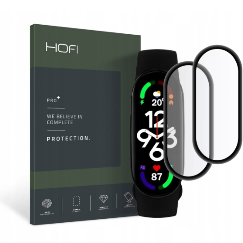 Γυαλί Προστασίας Hofi Hybrid Pro+ Xiaomi Mi Smart Band 7 Tempered Glass 7H AntiCrash / AntiShock Black (2τμχ)