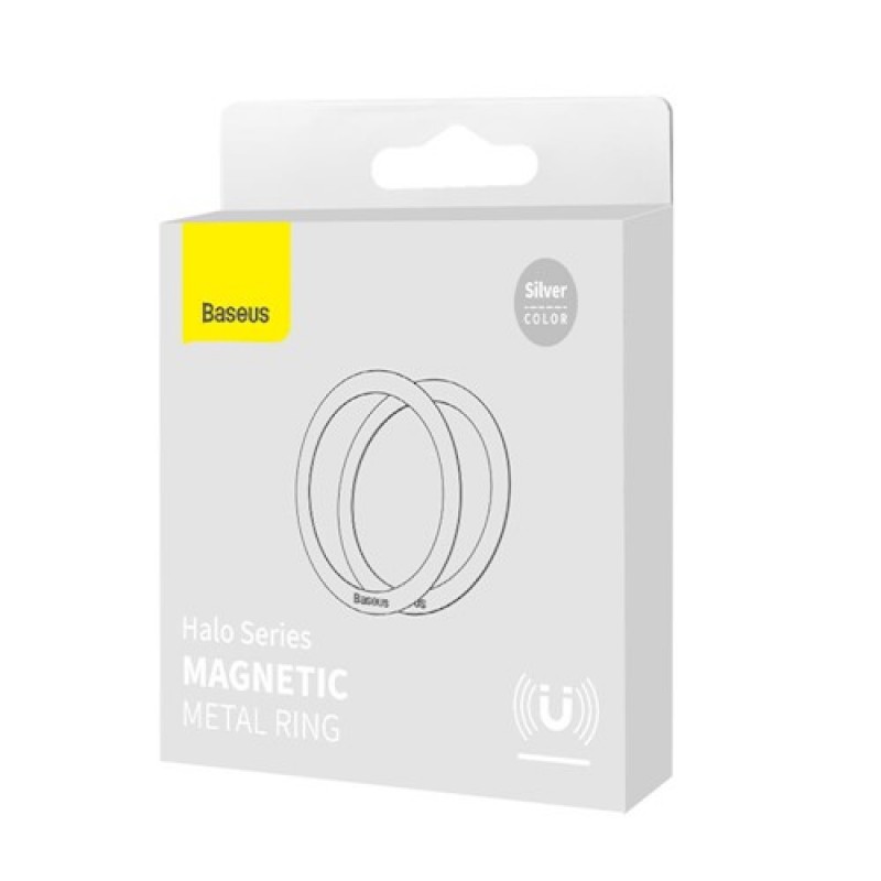 Baseus Halo Ανταλλακτικές Μαγνητικές Πλάκες Sticker Magnetic holder round Silver (2 τμχ)