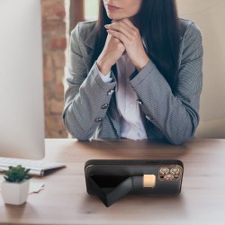 Θήκη Leather Kickstand Samsung Galaxy A53 5G SM-A536 Black