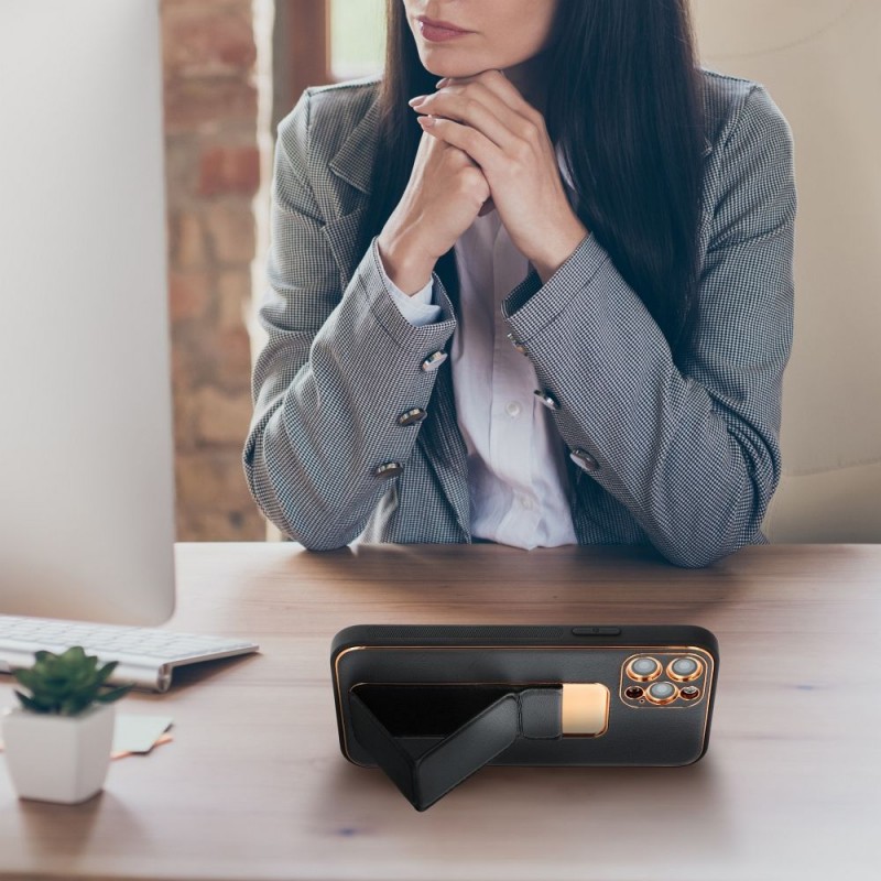 Θήκη Leather Kickstand Samsung Galaxy A53 5G SM-A536 Black