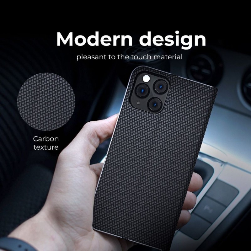 Θήκη Book Luna Carbon Samsung Galaxy A55 5G SM-A556 Black