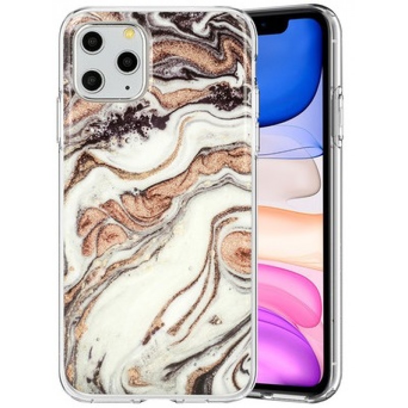 Θήκη Silicone Glitter Apple iPhone 11 Pro (5.8") Marble 