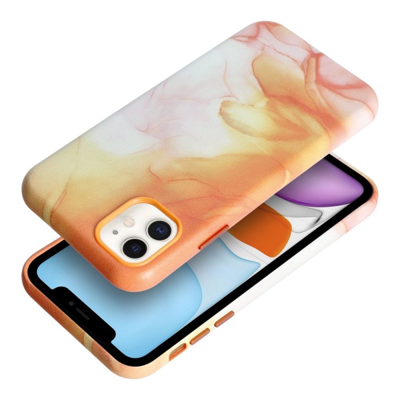 Θήκη Leather Apple iPhone 11 (6.1") Orange Splash
