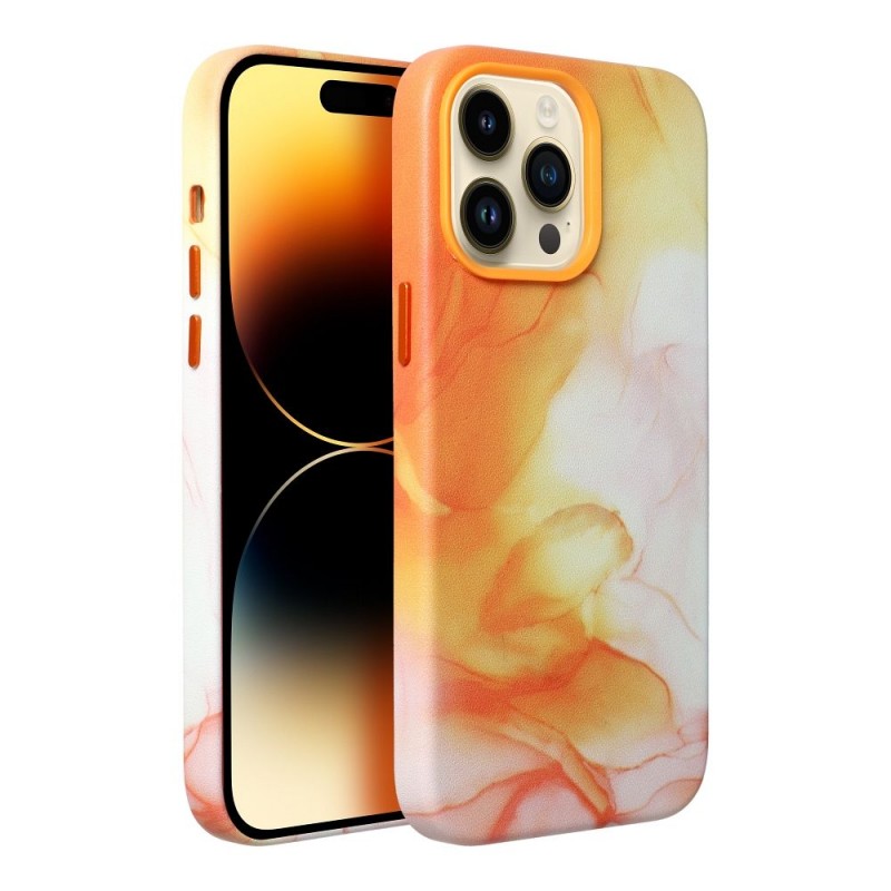 Θήκη Leather Apple iPhone 11 (6.1") Orange Splash