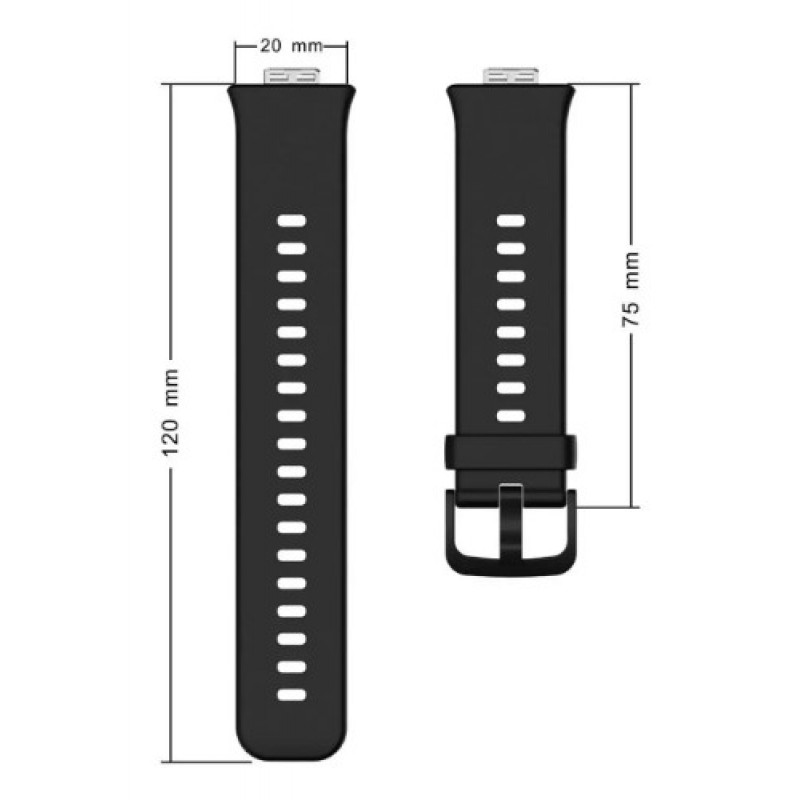 Ανταλλακτικό λουράκι QuickFit Black Buckle Huawei Watch Fit/Fit New Smoothband Black