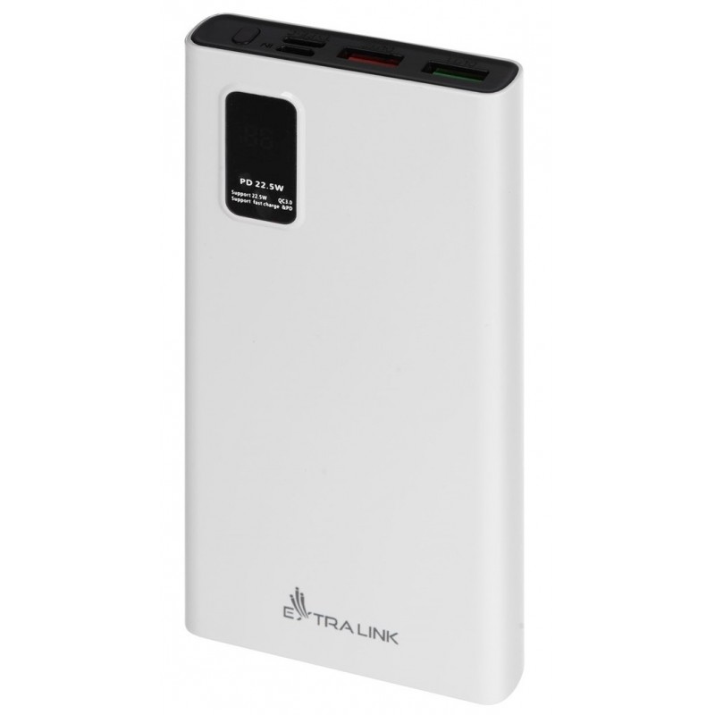 Εξωτερική Μπαταρία Extralink PowerBank EPB-067W 10000mAh 22.5W με Θύρα USB-A και Θύρα USB-C White