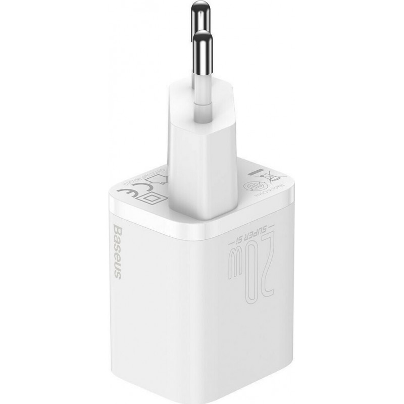 Φορτιστής Ταξιδιού Baseus Super Si 1C USB-C 20W White (CCSUP-B02)