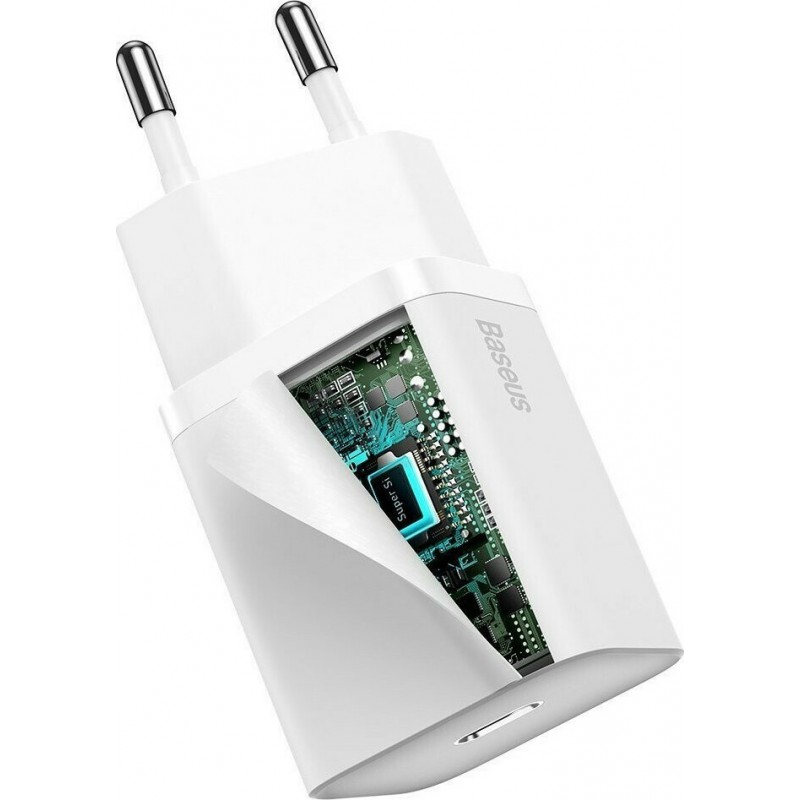 Φορτιστής Ταξιδιού Baseus Super Si 1C USB-C 20W White (CCSUP-B02)