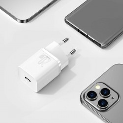 Φορτιστής Ταξιδιού Baseus Super Si 1C USB-C 20W White (CCSUP-B02)