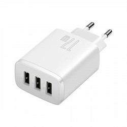 Φορτιστής Ταξιδιού Baseus Compact Wall Charger 3xUSB 17W White (CCXJ020102)